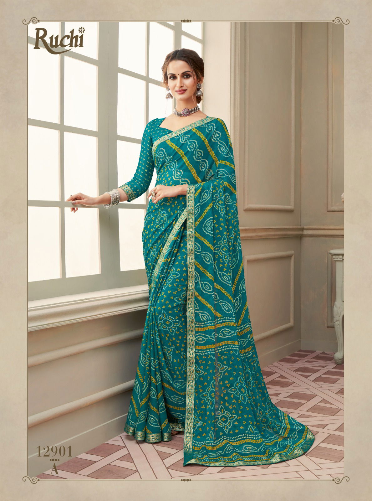 Simaya By Ruchi Printed Designer Chiffon Sarees Wholesale Market In Surat